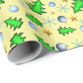 フェスティバルイエローホリデーとクリスマスシンボルWra ラッピングペーパー (ロールコーナー)