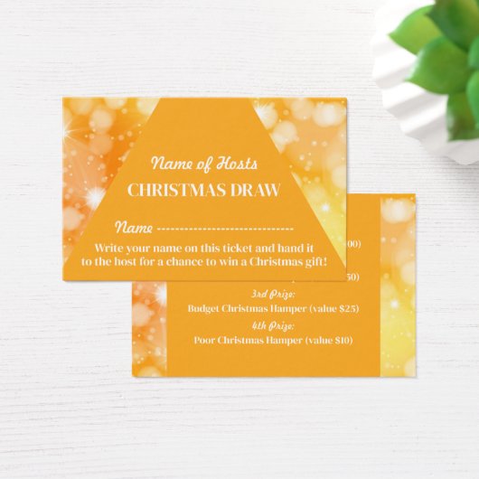 フェスティバルイエロー、クリスマスパーティーラッフルチケット (デスク)