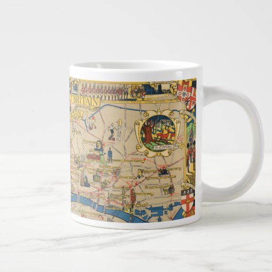 フェスティバルイギリス:ロンドン地図の案内 ジャンボコーヒーマグカップ (右)