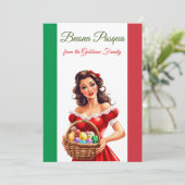 フェスティバルイタリアン国旗ハッピーイースターブオナパスカ シーズンカード (スタンド正面)