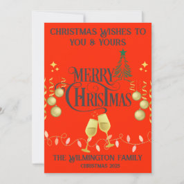 フェスティバルイヴメリーァミリーファミリークリスマスフラット カード