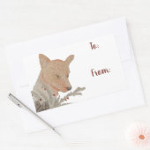 フェスティバルウィンターウッドランドキツネ 長方形シール (封筒)