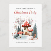 フェスティバルウィンターウッドランドクリスマスパーティの招待状 シーズンポストカード (正面)