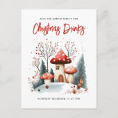 フェスティバルウィンターウッドランドクリスマス招待状 シーズンポストカード (正面)