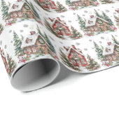フェスティバルウィンターキャビン水の色クリスマス ラッピングペーパー (ロールコーナー)
