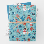 フェスティバルウィンターキュートドードルカラフル白黒 ラッピングペーパーシート (インサイチュ)