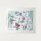 フェスティバルウィンタークリスマスタウン/ヴィレッジホリデイ タペストリー (正面(横))