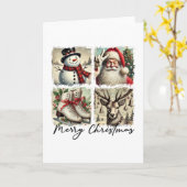 フェスティバルウィンタークリスマスホリデーコラージュ カード (黄色い花)