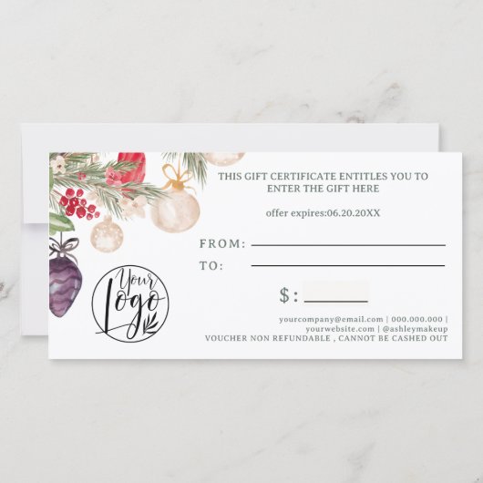 フェスティバルウィンタークリスマスロゴギフト券 (裏面)