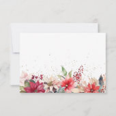 フェスティバルウィンタークリスマス花模様ホリデーパーティー セーブザデート (裏面)