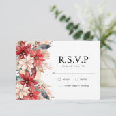 フェスティバルウィンタークリスマス花模様結婚ズ 出欠カード (スタンド正面)