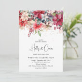 フェスティバルウィンタークリスマス花模様結婚ズ 招待状 (スタンド正面)
