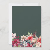 フェスティバルウィンタークリスマス花模様結婚ズ 招待状 (裏面)