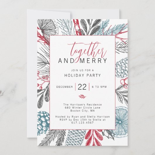 フェスティバルウィンターグリーナリーホリデーパーティー 招待状 (正面)
