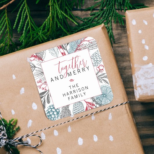 フェスティバルウィンターグリーナリーホリデー スクエアシール