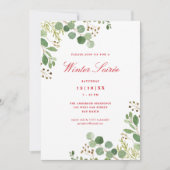 フェスティバルウィンターグリーンエレガントリー植物学パーティー シーズンカード (正面)