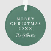 フェスティバルウィンターグリーンリーボタニカルホリデーフォト オーナメント (裏面)
