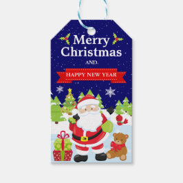 フェスティバルウィンターシーンサンタクリスマス ギフトタグ