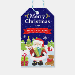 フェスティバルウィンターシーンサンタクリスマス ギフトタグ