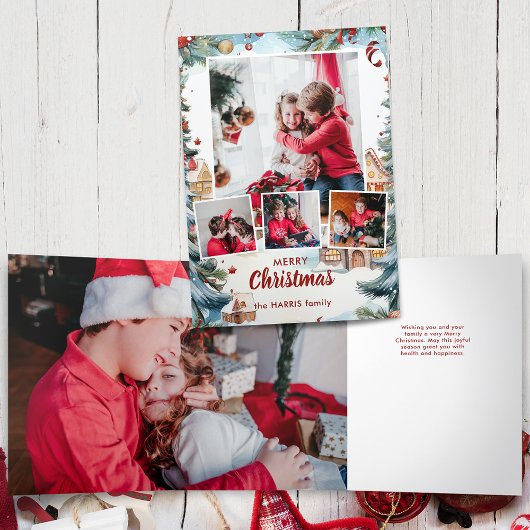 フェスティバルウィンタースノーヴィレッジ4枚 三つ折りカード