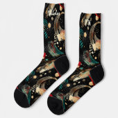 フェスティバルウィンターソックスティール(緑がかった色)、金ゴールド、クリムゾン ソックス (左)