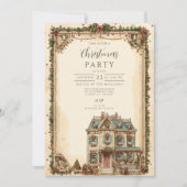 フェスティバルウィンターハウスクリスマスお祝い 招待状 (正面)