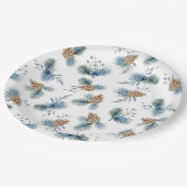 フェスティバルウィンターパインとエバーグリーン ペーパープレート (アングル)