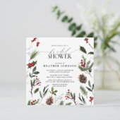 フェスティバルウィンターパインベリーボタニカルブライダルシャワー 招待状 (スタンド正面)
