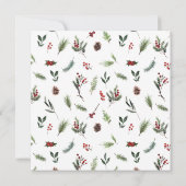 フェスティバルウィンターパインベリーボタニカルブライダルシャワー 招待状 (裏面)