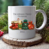 フェスティバルウィンターブーツハッツファミリークリスマス コーヒーマグカップ