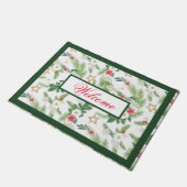 フェスティバルウィンターホリデーボタニックウェルカム ドアマット (アングル)