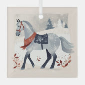 フェスティバルウィンターホースエクエストランクリスマス ガラスオーナメント (正面)