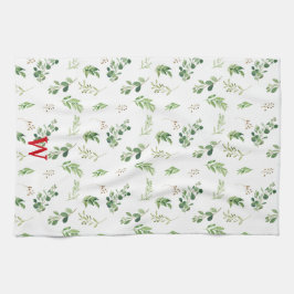 フェスティバルウィンターボタニカルモノグラムホリデイ キッチンタオル