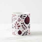 フェスティバルウィンターレッド&ブラッククリスマス コーヒーマグカップ (中央)