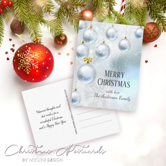 フェスティバルウィンターワンダーランドシルバーボールクリスマス ポストカード