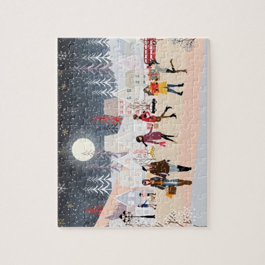 フェスティバルウィンモダンターホリデーズクリスマスビレッジ ジグソーパズル (縦)