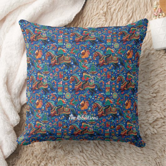 フェスティバルウェスタン女性のカーボーイブルークリスマス クッション (ブランケット)