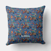 フェスティバルウェスタン女性のカーボーイブルークリスマス クッション (裏面)