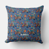 フェスティバルウェスタン女性のカーボーイブルークリスマス クッション (正面)