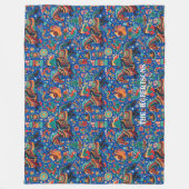 フェスティバルウェスタン女性のカーボーイブルークリスマス フリースブランケット (正面)