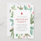 フェスティバルウォーターカラーウィンターブロージホリデーパーティー 招待状 (正面)