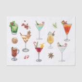 フェスティバルウォーターカラーカクテルクリスマスマルティーニ 薄葉紙 (正面)
