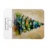 フェスティバルウォーターカラークリスマスツリーホ芸術的リデイ マグネット (横)