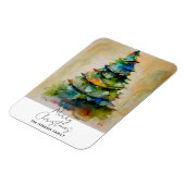 フェスティバルウォーターカラークリスマスツリーホ芸術的リデイ マグネット (左側)