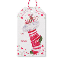 フェスティバルウォーターカラークリスマスファーストッキング