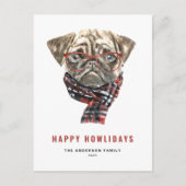 フェスティバルウォーターカラークリスマスプグハッピーハウリデイ シーズンポストカード (正面)