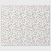 フェスティバルウォーターカラークリスマスライトホリデイ ラッピングペーパー (フラット)