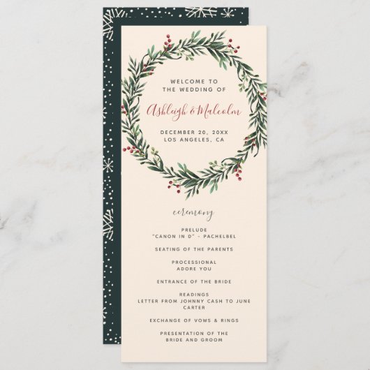 フェスティバルウォーターカラークリスマスリースズ プログラム (正面/裏面)