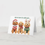 フェスティバルウォーターカラーコックパプー犬クリスマスカード シーズンカード (正面)