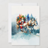 フェスティバルウォーターカラーサンタとロバ 招待状 (正面)